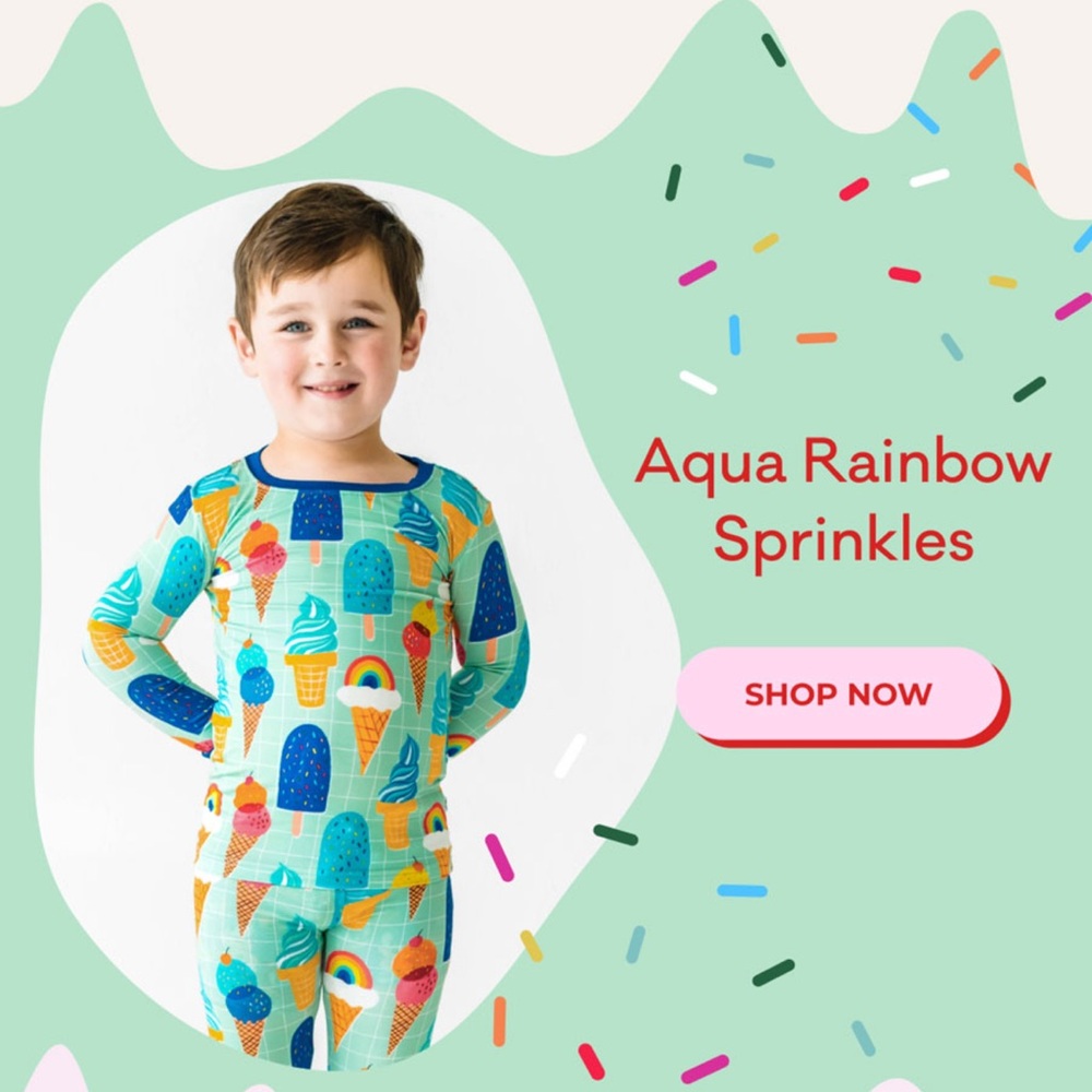 LITTLE SLEEPIES aqua rainbow sprinkles zippy size 3T